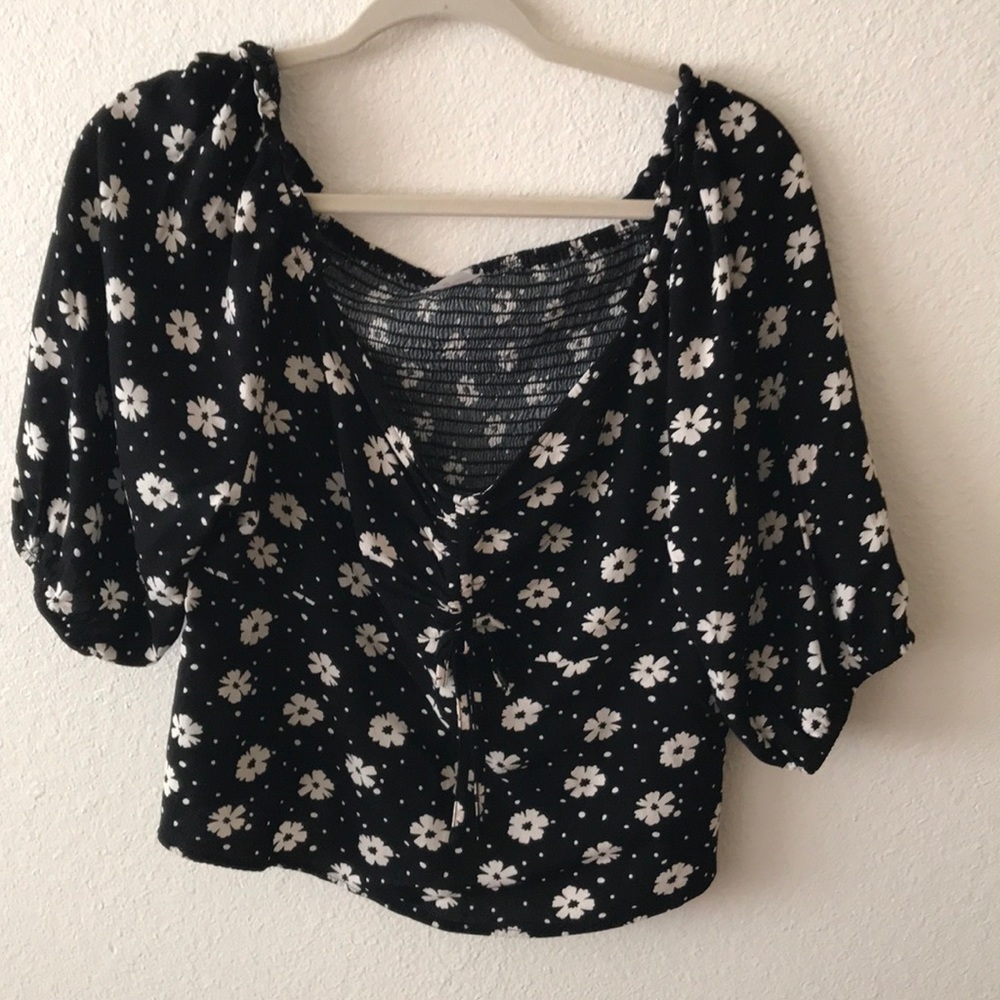 Floury Blouse, Size XL, front tie